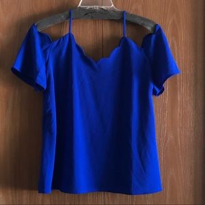 Cute scalloped blue blouse